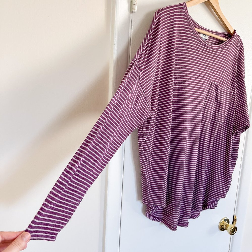 Old Navy Raspberry Striped Top - Picture 3 of 7
